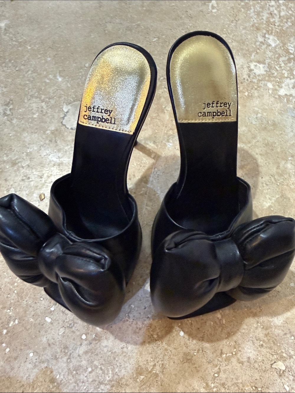 Jeffrey Campbell Black Bow Slide Mules
